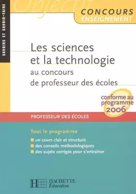 Couverture du produit · Les sciences et la technologie au concours de Professeur des écoles