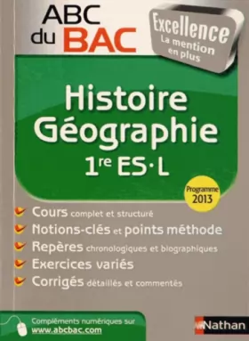 Couverture du produit · ABC du BAC Excellence Histoire - Géographie 1re ES.L