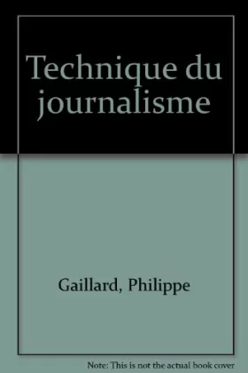 Couverture du produit · Technique du journalisme