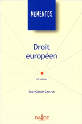 Couverture du produit · Droit européen. : 10ème édition