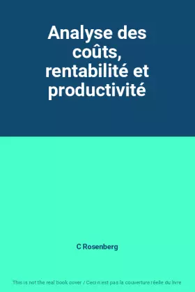 Couverture du produit · Analyse des coûts, rentabilité et productivité
