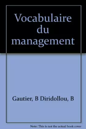 Couverture du produit · Vocabulaire du management