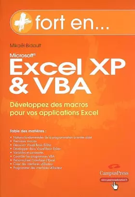Couverture du produit · EXCEL XP ET VBA