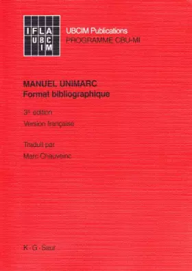 Couverture du produit · Manuel Unimarc : Format bibliographique