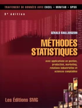 Couverture du produit · Méthodes statistiques: Avec applications en gestion, production, marketing, relations industrielles et sciences comptables