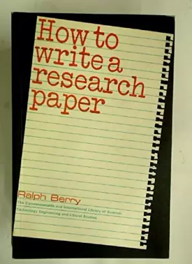 Couverture du produit · How to Write a Research Paper