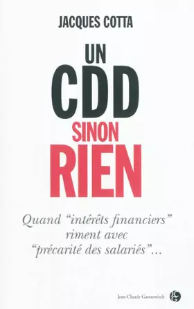 Couverture du produit · Un CDD sinon rien