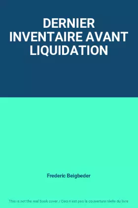 Couverture du produit · DERNIER INVENTAIRE AVANT LIQUIDATION