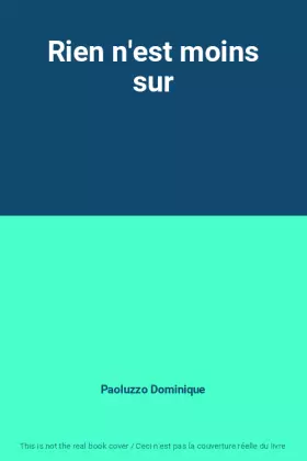 Couverture du produit · Rien n'est moins sur