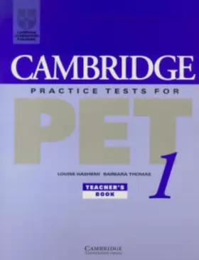 Couverture du produit · Cambridge Practice Tests for PET 1 Teacher's book