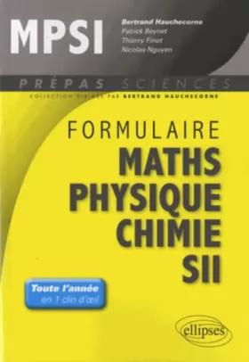 Couverture du produit · Formulaire Mathématiques Physique Chimie SII MPSI