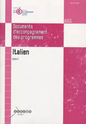Couverture du produit · Italien Cycle des approfondissements (cycle 3): Document d'accompagnement des programmes
