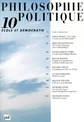 Couverture du produit · Philosophie politique n°10 - Ecole et democratie