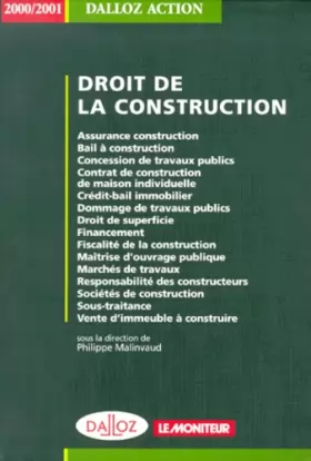 Couverture du produit · Droit de la construction, 2000 - 2001