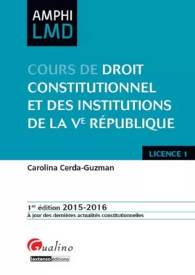 Couverture du produit · Cours de droit constitutionnel et Institutions de
