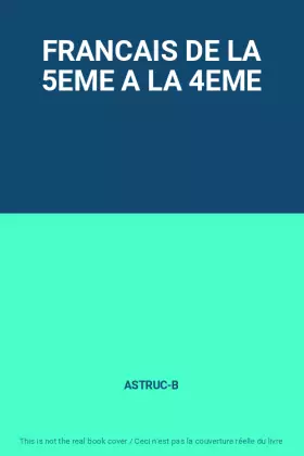 Couverture du produit · FRANCAIS DE LA 5EME A LA 4EME
