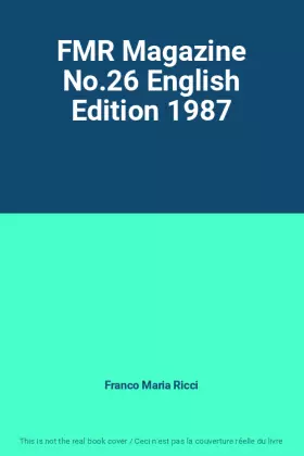 Couverture du produit · FMR Magazine No.26 English Edition 1987