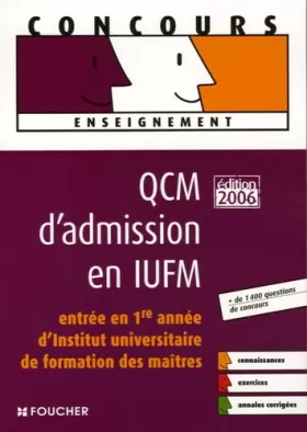 Couverture du produit · QCM d'admission en IUFM