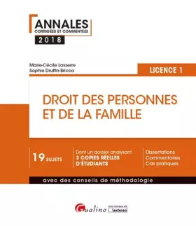 Couverture du produit · Droit des personnes et de la famille: Licence 1
