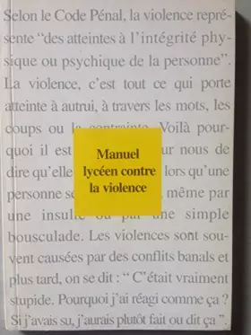 Couverture du produit · Manuel lycéen contre la violence