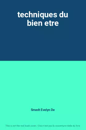 Couverture du produit · techniques du bien etre