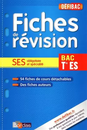 Couverture du produit · SES Tle ES : Fiches de révision