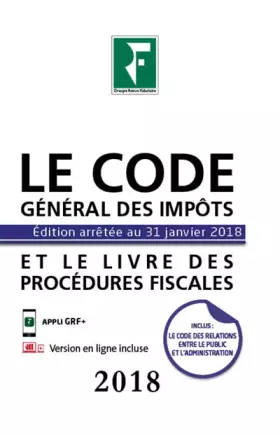 Couverture du produit · Le code général des impôts et le livre des procédures fiscales 2018