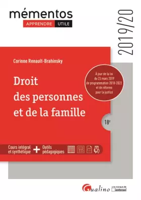 Couverture du produit · Droit des personnes et de la famille