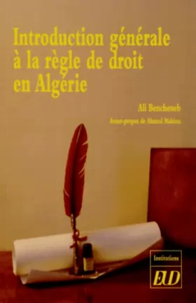 Couverture du produit · Introduction générale à la regle de droit en Algerie