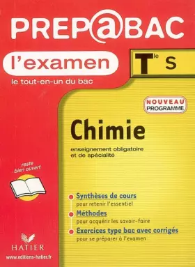 Couverture du produit · Prépabac, l'examen : Chimie, terminale S - Enseignement obligatoire et de spécialité