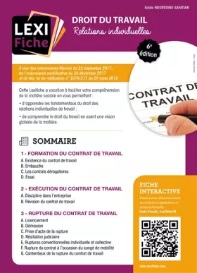 Couverture du produit · Droit du travail, relations individuelles