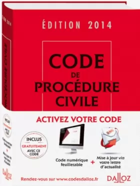 Couverture du produit · Code de procédure civile 2014 - 105e éd.