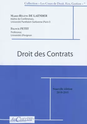 Couverture du produit · Droit des contrats : Cours et exercices corrigés 2010-2011