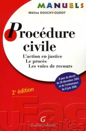 Couverture du produit · Procédure civile : L'action en justice, Le procès, Les voies de recours