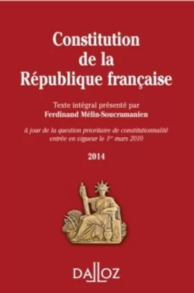Couverture du produit · Constitution de la République française 2014