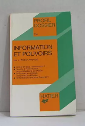Couverture du produit · Information et pouvoirs