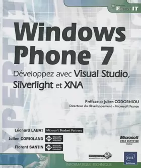 Couverture du produit · Windows Phone 7 - Développez avec Visual Studio, Silverlight et XNA