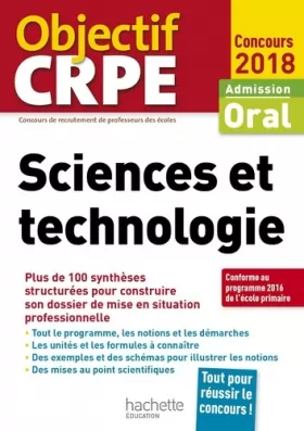 Couverture du produit · CRPE en fiches : Sciences et technologie 2018