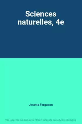 Couverture du produit · Sciences naturelles, 4e