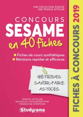 Couverture du produit · Concours sésame en 40 fiches 2019