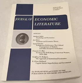 Couverture du produit · The Journal of Economic Literature March 1998, Volume XXXVI, Number 1