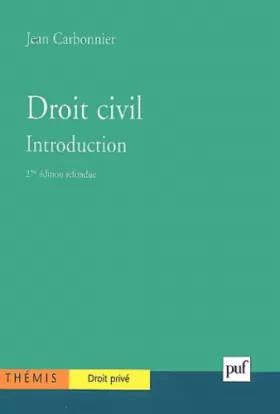Couverture du produit · Droit civil : Introduction, 27e édition