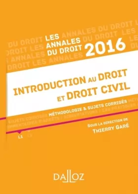 Couverture du produit · Introduction au droit et droit civil: Méthologie et sujets corrigés