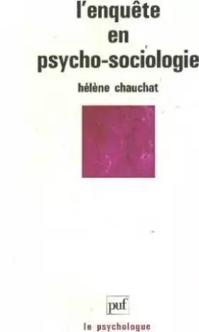 Couverture du produit · L'ENQUETE EN PSYCHO-SOCIOLOGIE. 3ème édition 1995