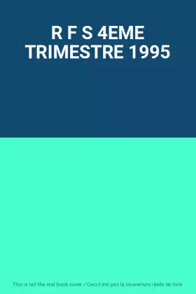 Couverture du produit · R F S 4EME TRIMESTRE 1995