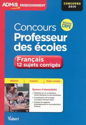 Couverture du produit · Concours Professeur des écoles - Français - 12 sujets corrigés - Nouveau CRPE