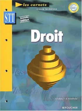 Couverture du produit · Droit : Terminale, STT