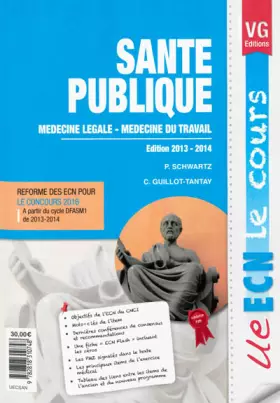 Couverture du produit · Santé publique: Médecine légale  médecine du travail