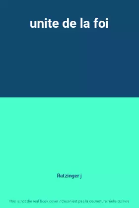 Couverture du produit · unite de la foi