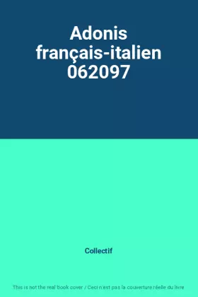 Couverture du produit · Adonis français-italien 062097